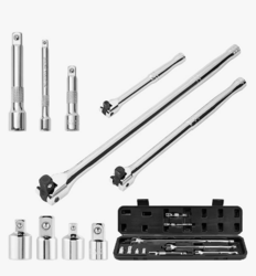 10 Piece Breaker Bar Set, 3/8" , 1/2" and 1/4" Drive, 180° Rotatable Head, 6'', 10'', 15'' Length, 3 Extension Bars, Organizer Case from SKANDA INTERNATIONAL FZ LLE