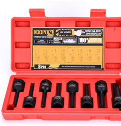 8-Piece Impact Torx Bit Socket Set, 1/2-Inch Drive, T25-T70, Cr-Mo Steel, 6-Point Star Socket Set for Impact Wrenches & Hand Tools from SKANDA INTERNATIONAL FZ LLE