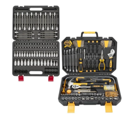 Home & Auto Repair Tool Set Bundle - Includes General Household Hand Tool Kit (Hammer, Pliers, Wrench) & Master Bit Socket Set (Torx, Hex, Spline, Long/Short Bits) - Cr-V Steel Mechanics Tool from SKANDA INTERNATIONAL FZ LLE