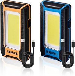 2-pack Magnetic Work Light, Rechargeable LED Flashlight, Portable Lights, 40w 1500 Lumens, 6500k, Metal Hanging Hook, 3 Lighting Modes for Car Repairing, Camping, Hiking, Fishing, Backpacking from SKANDA INTERNATIONAL FZ LLE