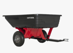 Craftsman CMXGZBF7124489 350 lb Load Capacity, Tow Behind Poly Dump/Swivel Cart, 10 CU FT Capacity; Lawn & Garden Cart/Trailer for Lawn Mowers, Easy to Use Hand Dumping Mechanism from SKANDA INTERNATIONAL FZ LLE