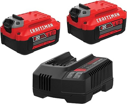 CRAFTSMAN 20V Power Tool Battery 2-Pack, Lithium-ion with Charger (CMCB204-2CK) from SKANDA INTERNATIONAL FZ LLE