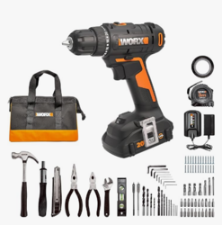 Worx 20V Cordless Drill Driver, 84pc Accessory Kit, Variable 2-Speed, 265 In-Lbs Torque, 20+1 Clutch, Lightweight, Compact, 3/8-Inch Keyless Chuck - Battery & Charger Included from SKANDA INTERNATIONAL FZ LLE
