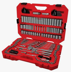 CRAFTSMAN Tool Set, 189 Piece Mechanics Tool Set, 1/4 ,3/8and 1/2 Inch Drive Socket Wrench Set with Thinner Ratchet, Steel 6 and 12point Sockets, Wrenches, Hex Keys and Specialty Bits (CMMT12134) from SKANDA INTERNATIONAL FZ LLE