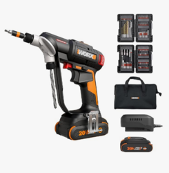 WORX Cordless Drill Driver, 20V 445 in·lb Brushless Power Drill Driver, Powerful Drilling and Driving, 2-in-1 Design, Intelligent Digital Display, 85 Bits, Battery and Charger Included, PowerShare from SKANDA INTERNATIONAL FZ LLE
