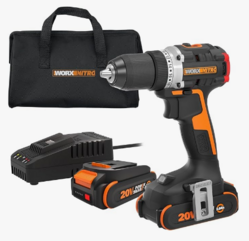 Worx Nitro 20V Cordless 1/2" Drill Driver With Brushless Motor - Compact & Lightweight Set Only 6" and 3 lbs. - Power Share Compatible WX130L - Batteries & Charger Included, Black from SKANDA INTERNATIONAL FZ LLE