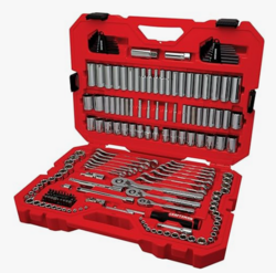 CRAFTSMAN Tool Set, 189 Piece Mechanics Tool Set, 1/4 ,3/8and 1/2 Inch Drive Socket Wrench Set with Thinner Ratchet, Steel 6 and 12point Sockets, Wrenches, Hex Keys and Specialty Bits from SKANDA INTERNATIONAL FZ LLE