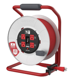 CRAFTSMAN 75 Ft. Contractor Retractable Extension Cord Reel with 4 Grounded Outlets, Heavy-Duty Steel Drum, 12AWG SJTW Cable, CSA Certified from SKANDA INTERNATIONAL FZ LLE