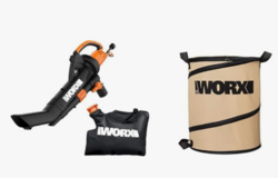 WORX 12 Amp TRIVAC 3-in-1 Electric Leaf Blower/Mulcher/Yard Vacuum - WG512 and WORX WA0030 Landscaping 26-Gallon Collapsible Yard Waste Bag/Leaf Bin from SKANDA INTERNATIONAL FZ LLE