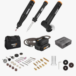 Worx MAKERX WX991L 3pc Crafting Tool Combo Kit - Rotary Tool + Angle Grinder + Wood & Metal Crafter from SKANDA INTERNATIONAL FZ LLE
