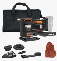 WORX Cordless Sander, 20V 10,000 orbits/minute Electric Sander, 5-in-1 Functions, Tool-less Sanding Pad Change, Tool Only, PowerShare from SKANDA INTERNATIONAL FZ LLE