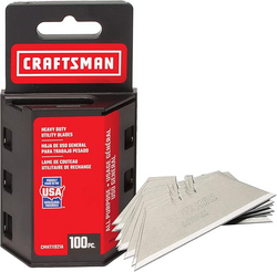 CRAFTSMAN Utility Knife Blades, 100 Pack, For Drywall, Leather, Rubber and More (CMHT11921A)