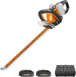 WORX WG284.1 26" 40V Cordless Hedge Trimmer, Electric Hedge Trimmer with Dual-Action Blades, Brushless Bush Trimmer with 180° Rotating Handle, 2 Batteries & Charger Included from SKANDA INTERNATIONAL FZ LLE