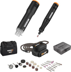Worx WX989L 20V MAKERX 2-Pc Combo Kit - Rotary Tool + Heat Gun w/ 42 Accessories from SKANDA INTERNATIONAL FZ LLE