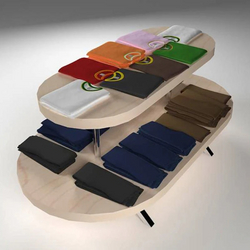 Double Layer Oval Wooden Display Table