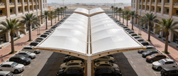 Double Support Cantilever Parking Shades