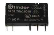 Finder PCB Mount Relay, 60V dc Coil, 6A Switching Current, SPDT
