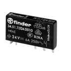 Finder PCB Mount Power Relay, 24V ac/dc Coil, 6A Switching Current, SPST