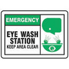 ACCUFORM SIGNS Eye Wash Station Keep Area Clear 