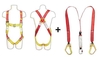 full body harness with single webbing lanyard and shock absorber 
